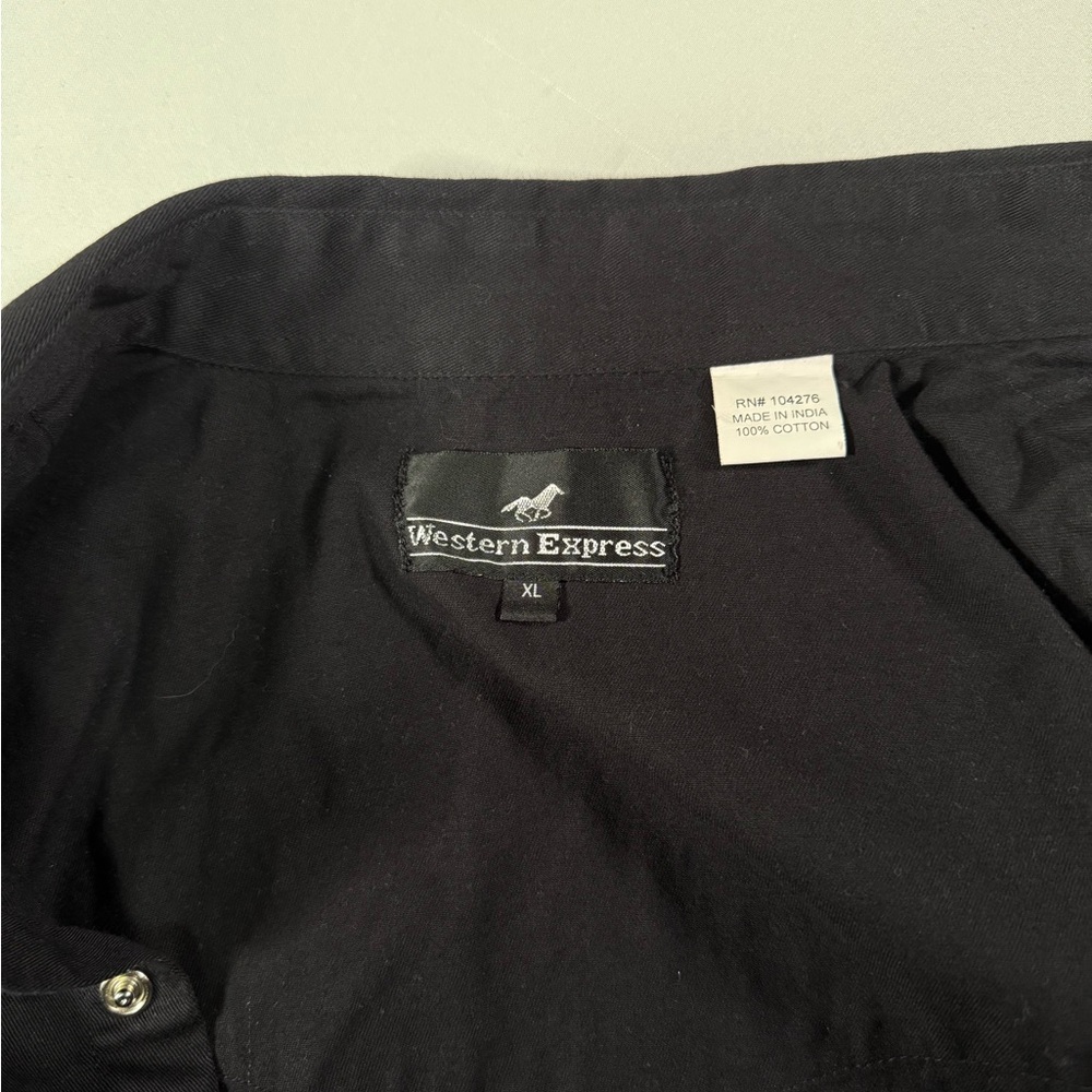 Western Express Pearl Snap Shirt XL Black Rodeo CIBRA Cowboy Western‎ - Picture 3 of 8